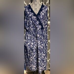 Charter Club Blue and White Patterned Dress